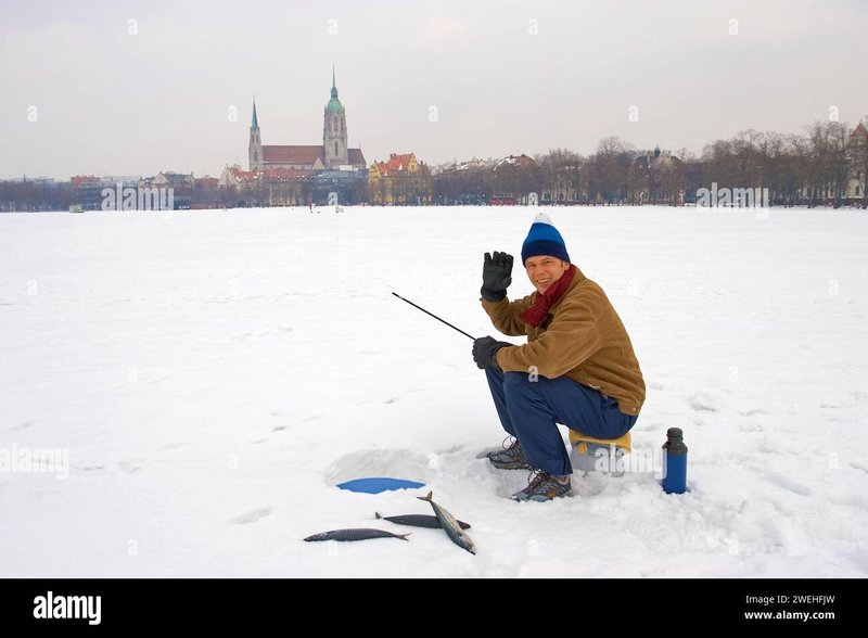 Ice fishing gambling game in Germany